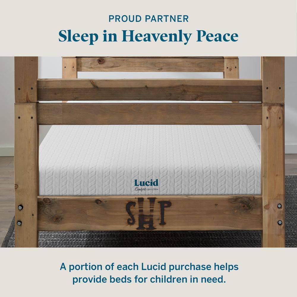 LUCID 2, 3, 4 Inch Cooling Gel Memory Foam Mattress Topper -Twin Full Queen King