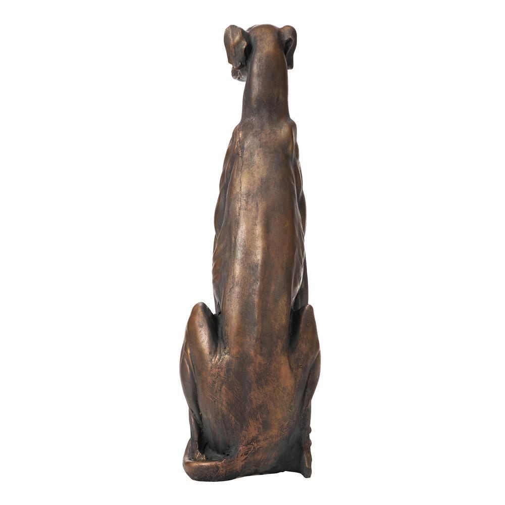 Large Tall Sitting Greyhound Dog Sculpture Realistic Detailed Floor Statue, 30"H