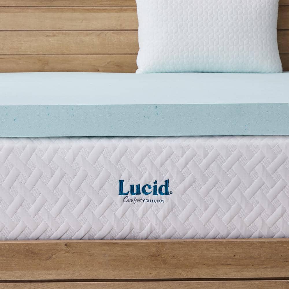 LUCID 2, 3, 4 Inch Cooling Gel Memory Foam Mattress Topper -Twin Full Queen King