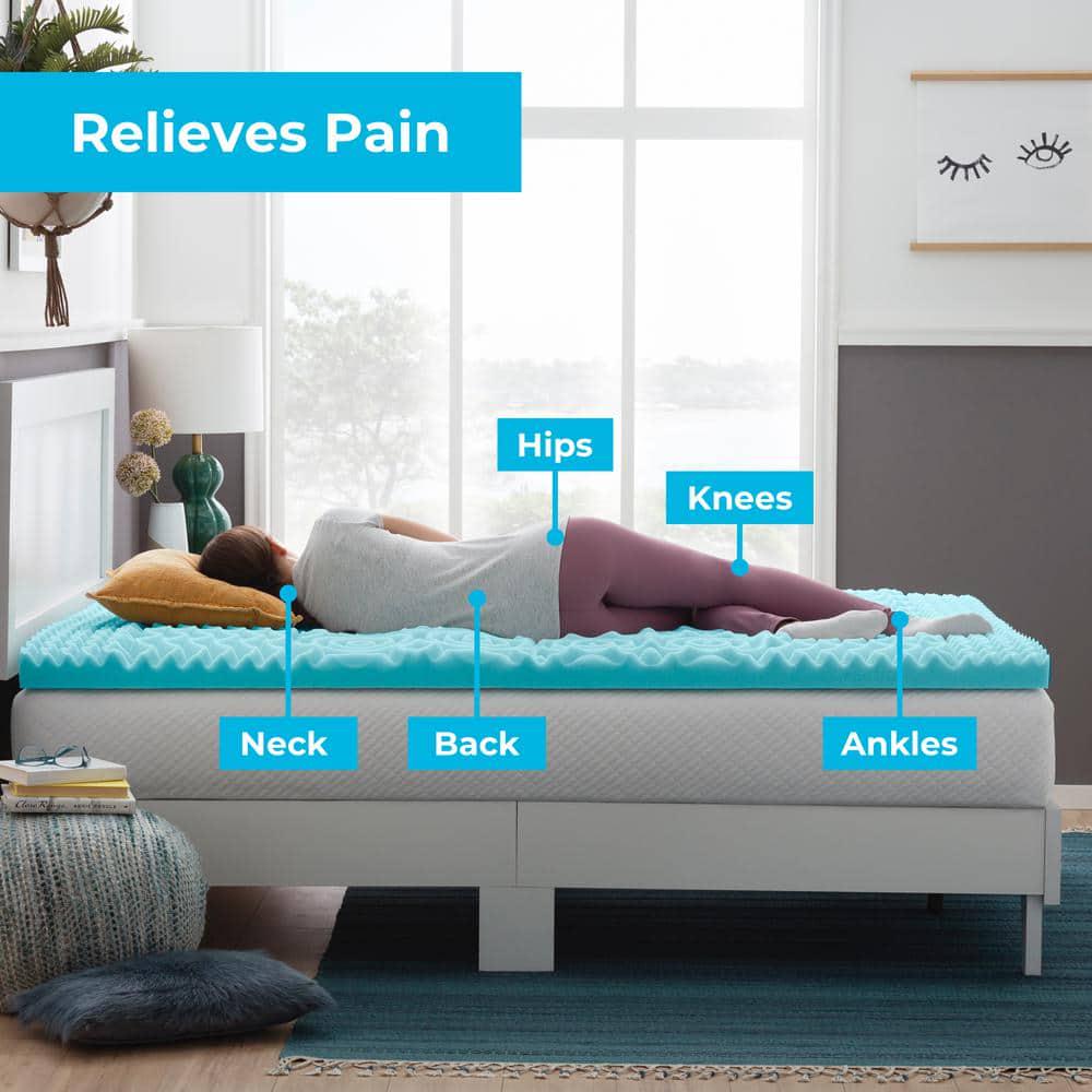 Linenspa 2, 3, 4 inch Soft Plush Swirl Gel Memory Foam Topper - Twin Full Queen