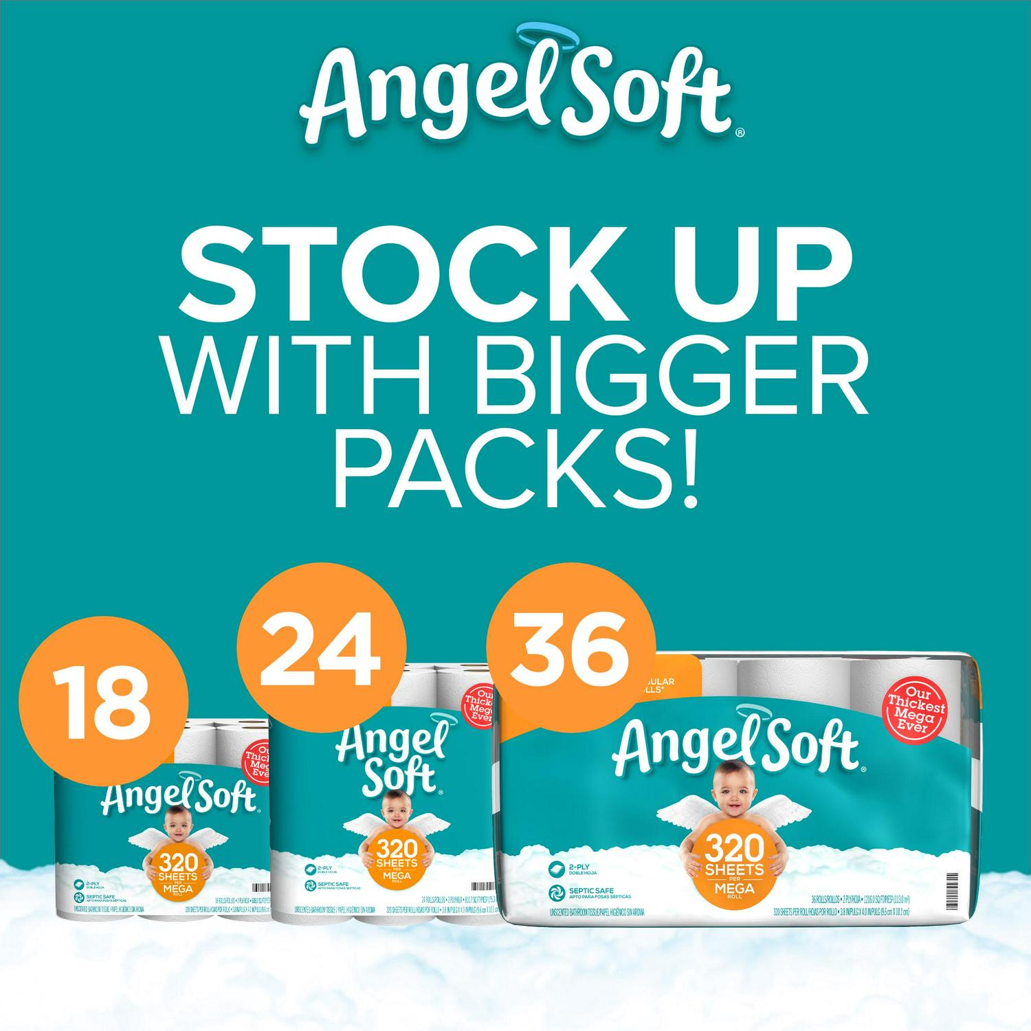 Angel Soft Toilet Paper, 12 Mega Rolls - Picture 11 of 11