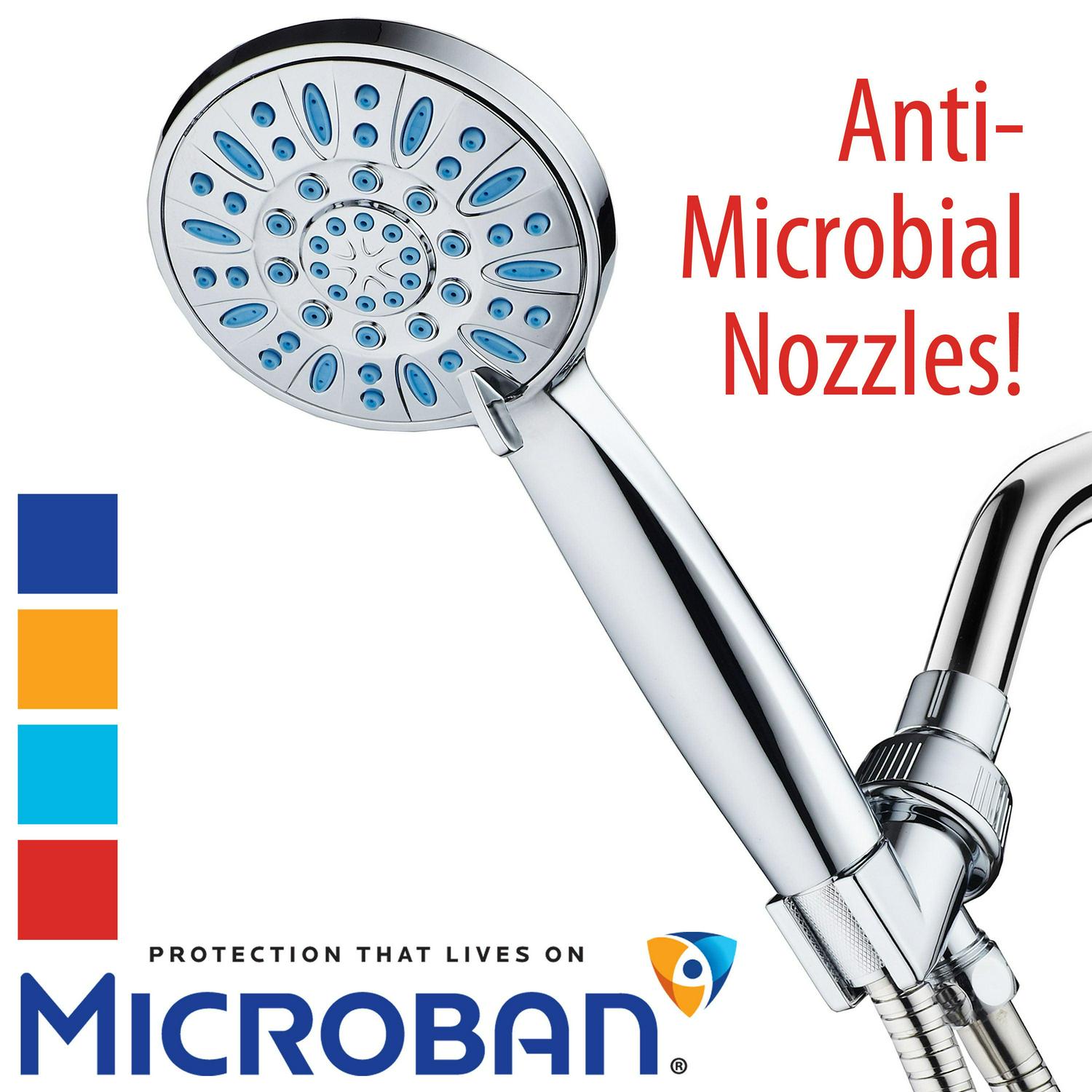 High-Pressure 6-setting Hand Shower Microban Nozzle