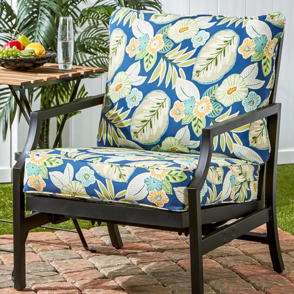 Deep Seat 25 inch Outdoor Back and Seat Chair Cushion Set Durable