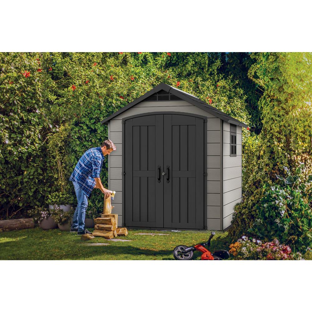 Keter Premier 7.5 x 7ft Double Door Outdoor Apex Plastic Garden Shed