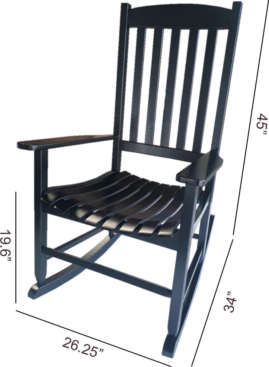 Outdoor Wood Porch Rocking Chair Weather Resistant Support Up To 250 lbs Populaire aanbiedingen
