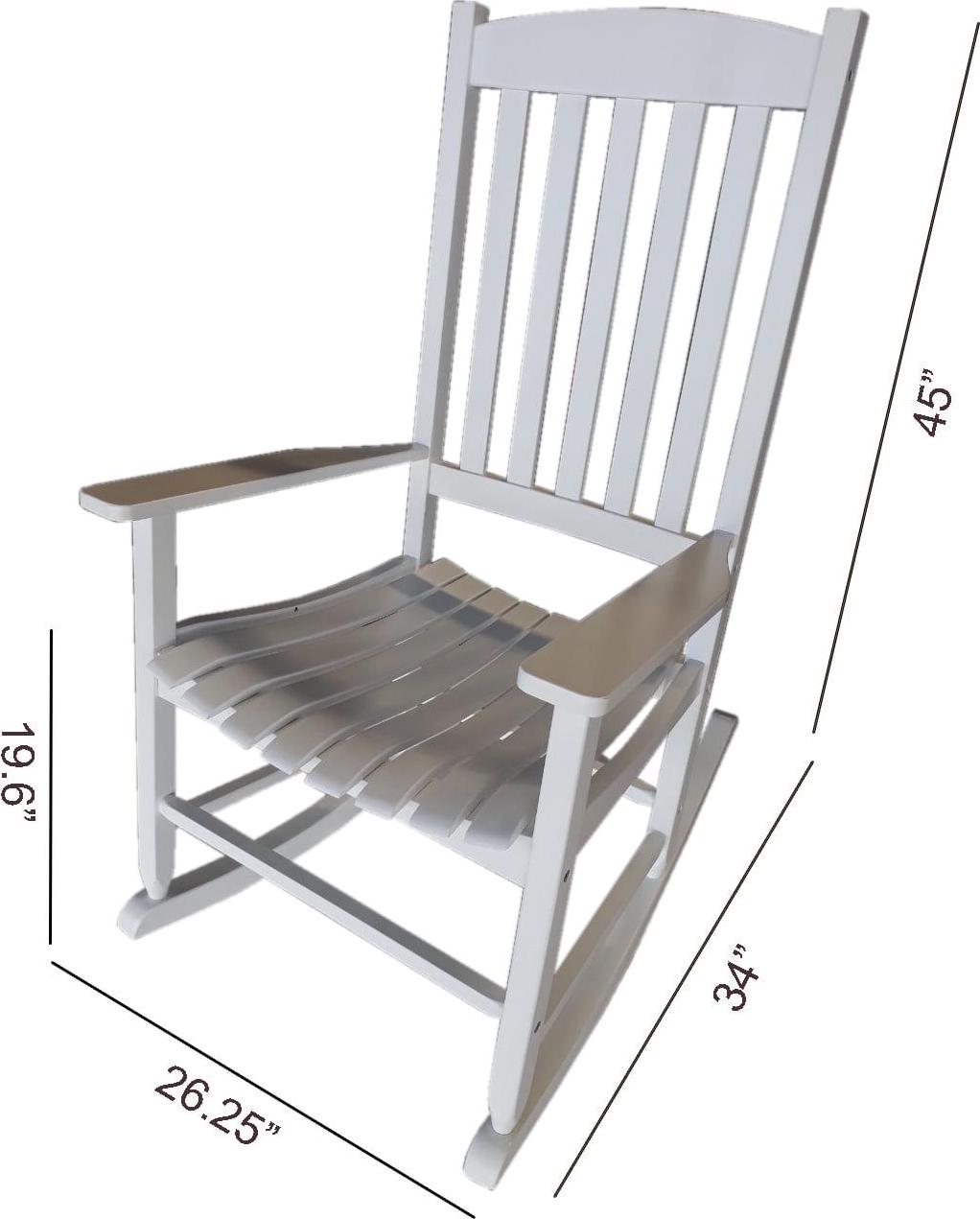 Outdoor Wood Porch Rocking Chair Weather Resistant Support Up To 250 lbs Populaire aanbiedingen