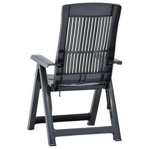 2 Reclining Chairs Garden Plastic Folding Chair Set Adjustable Outdoor Indoor - Picture 16 of 40