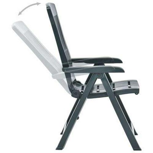 2 Reclining Chairs Garden Plastic Folding Chair Set Adjustable Outdoor Indoor - Picture 27 of 40