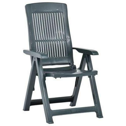 2 Reclining Chairs Garden Plastic Folding Chair Set Adjustable Outdoor Indoor - Picture 24 of 40