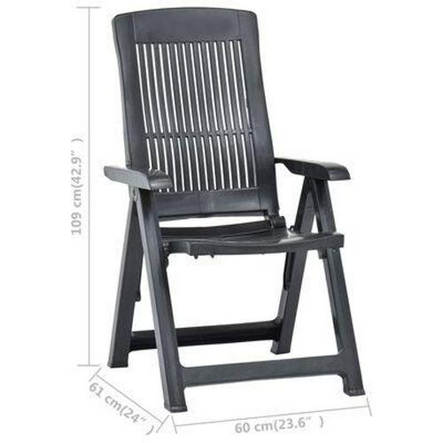 2 Reclining Chairs Garden Plastic Folding Chair Set Adjustable Outdoor Indoor - Picture 22 of 40