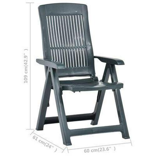2 Reclining Chairs Garden Plastic Folding Chair Set Adjustable Outdoor Indoor - Picture 31 of 40