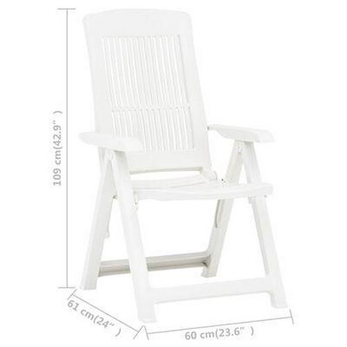 2 Reclining Chairs Garden Plastic Folding Chair Set Adjustable Outdoor Indoor - Picture 40 of 40