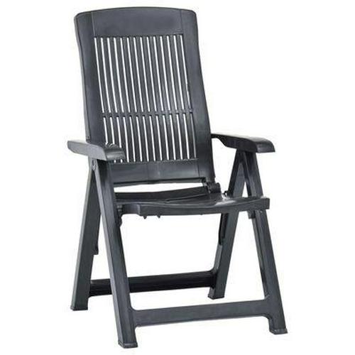 2 Reclining Chairs Garden Plastic Folding Chair Set Adjustable Outdoor Indoor - Picture 14 of 40