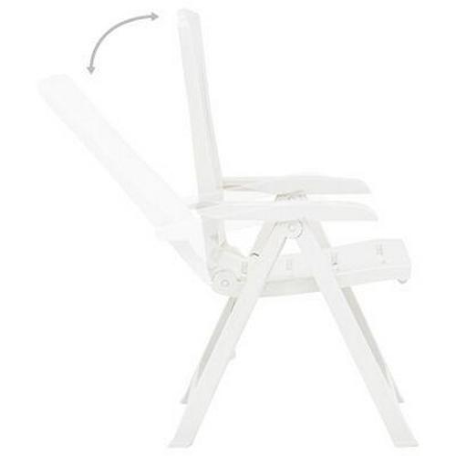 2 Reclining Chairs Garden Plastic Folding Chair Set Adjustable Outdoor Indoor - Picture 36 of 40