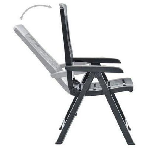 2 Reclining Chairs Garden Plastic Folding Chair Set Adjustable Outdoor Indoor - Picture 18 of 40