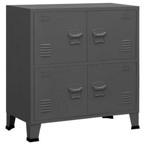 Office Cabinet with 4 Doors Filing Industrial File Cupboard Home Sideboard 80 cm