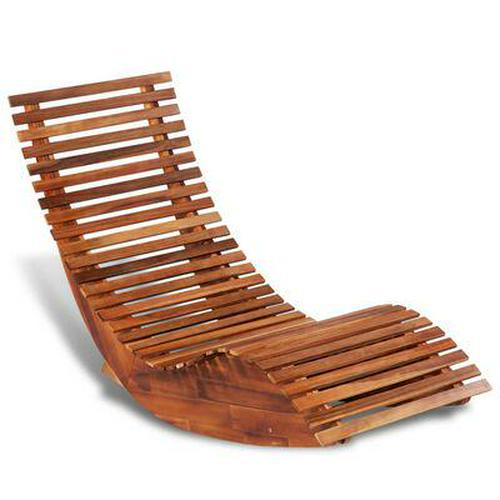 Wooden Rocking Sun Lounger Sunbed Garden Deck Chair Swimming Pool Patio Seater