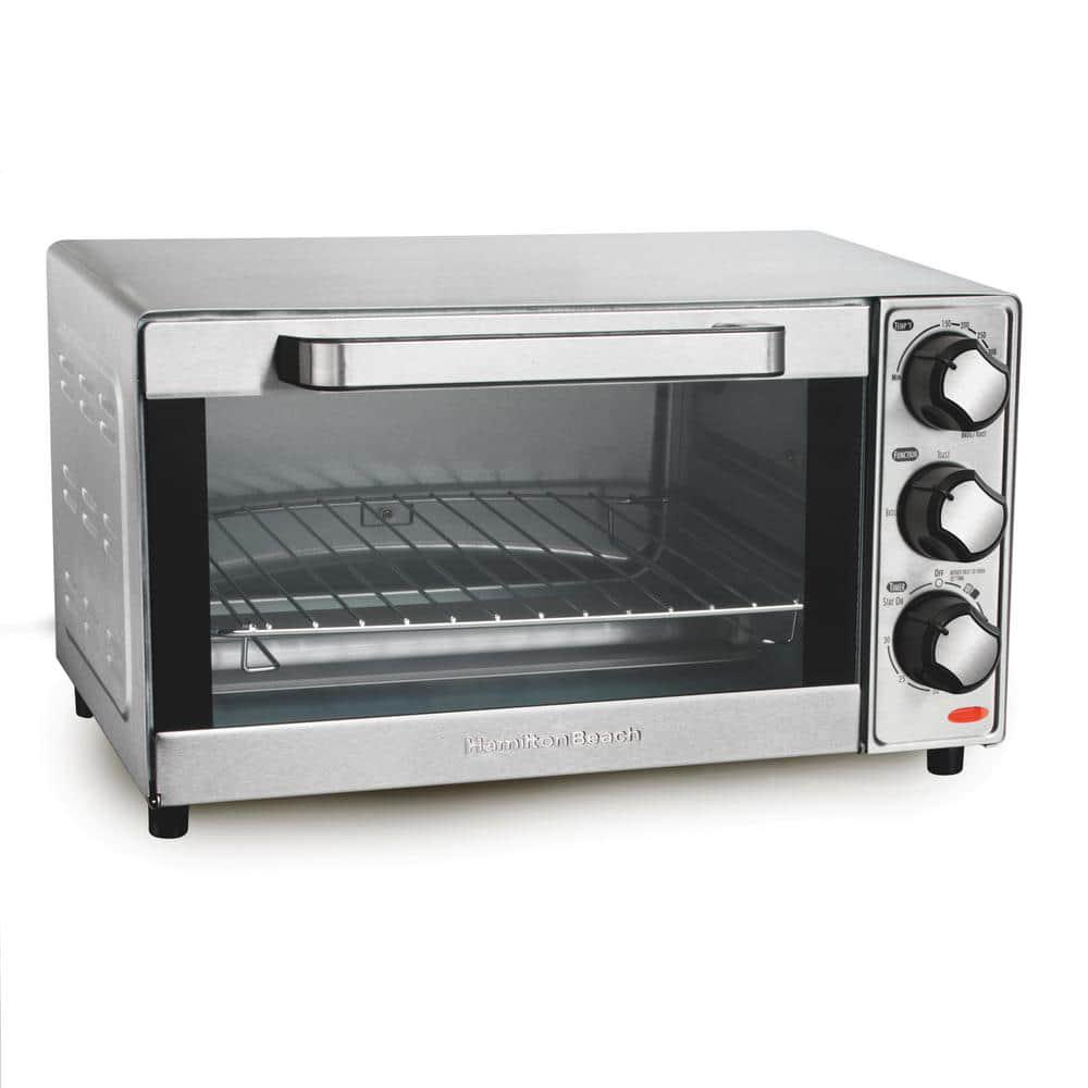 Hamilton Beach - 4-Slice Toaster Oven - Stainless Steel