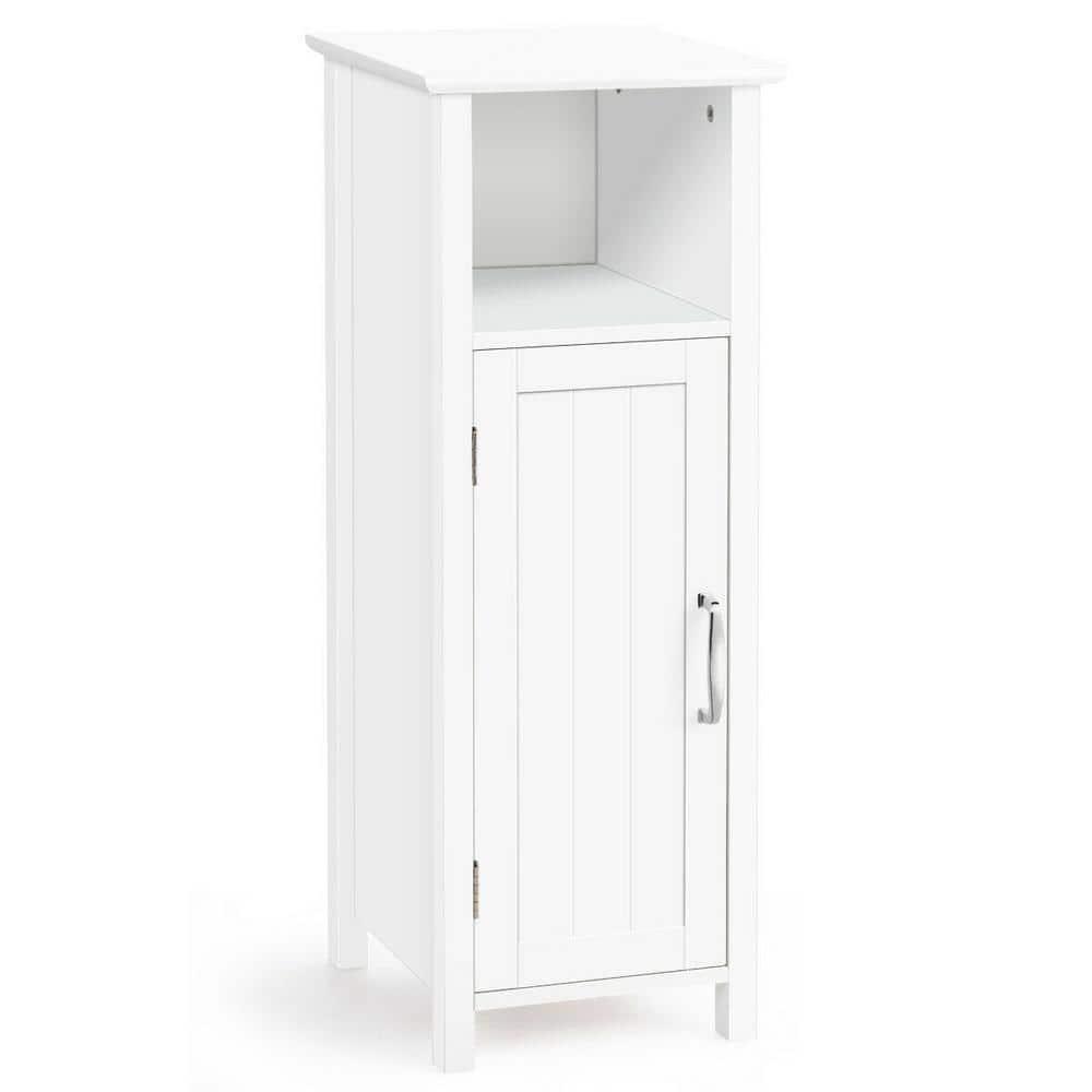 12 in. W x 12 in. L x 31.5 in. H Freestanding Bathroom Storage Linen Cabinet with Adjustable Shelf and Door in White 12 in. W x 12 in. L x 31.5 in. H Freestanding Bathroom Storage Linen Cabinet with Adjustable Shelf and Door in White