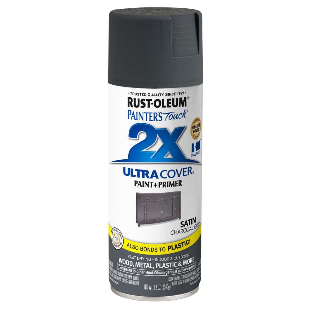 Rustoleum Satin Charcoal Gray Spray Paint with Primer 2X 12 Oz.