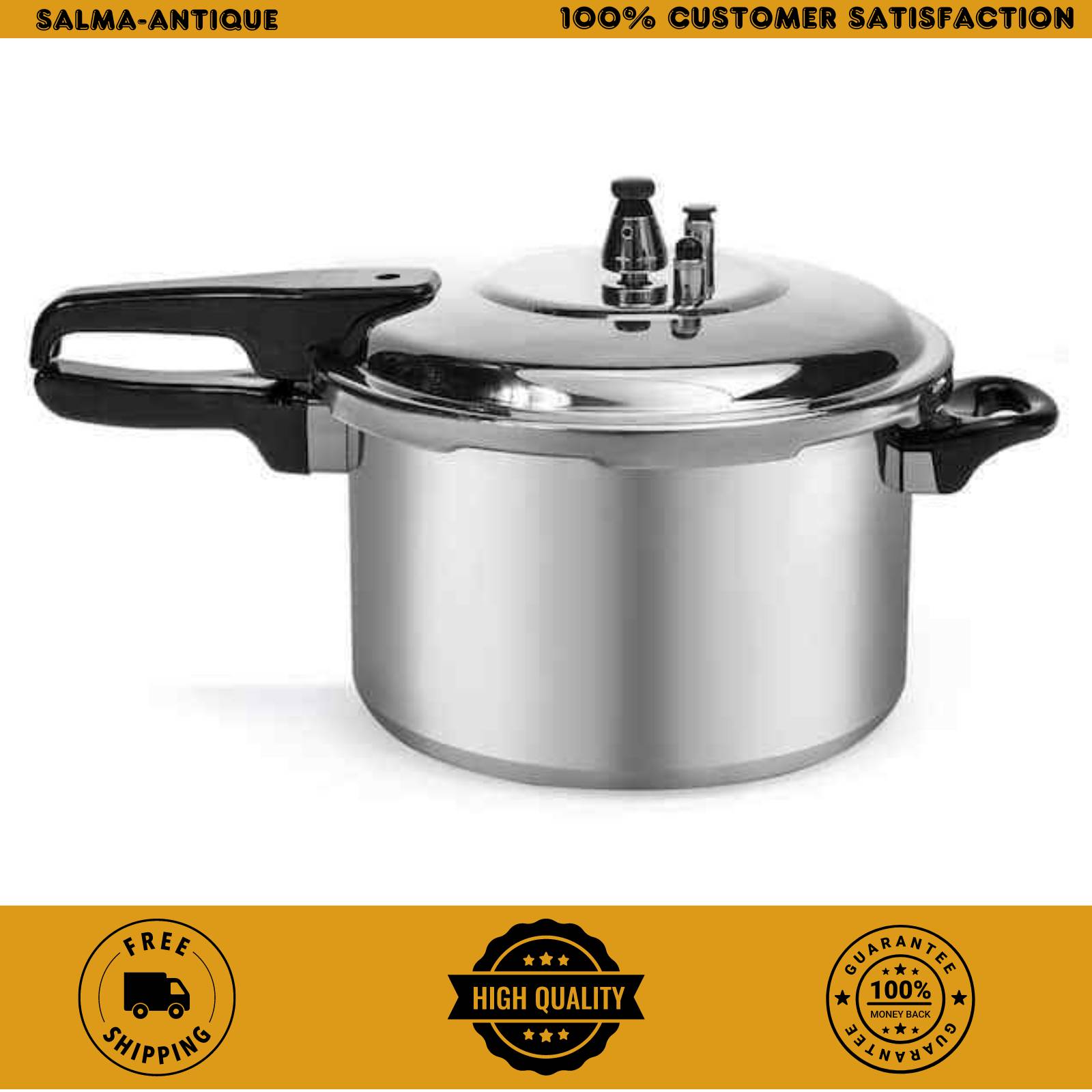 Barton Pressure Cooker Pot With Steam Release Valve 8-Qt Aluminum