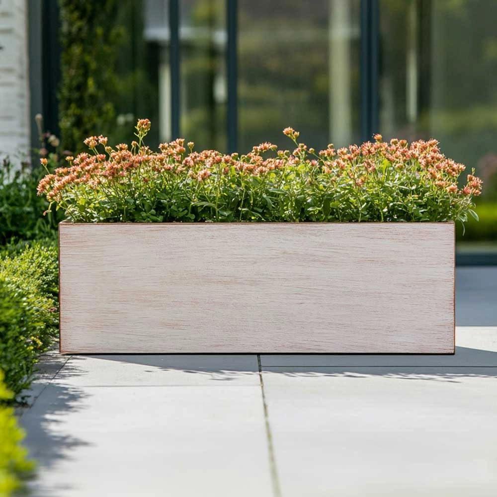 1.2m/1m/75cm/70cm Zinc Galvanised Trough Planter | No Assembly Needed | (Matte x
