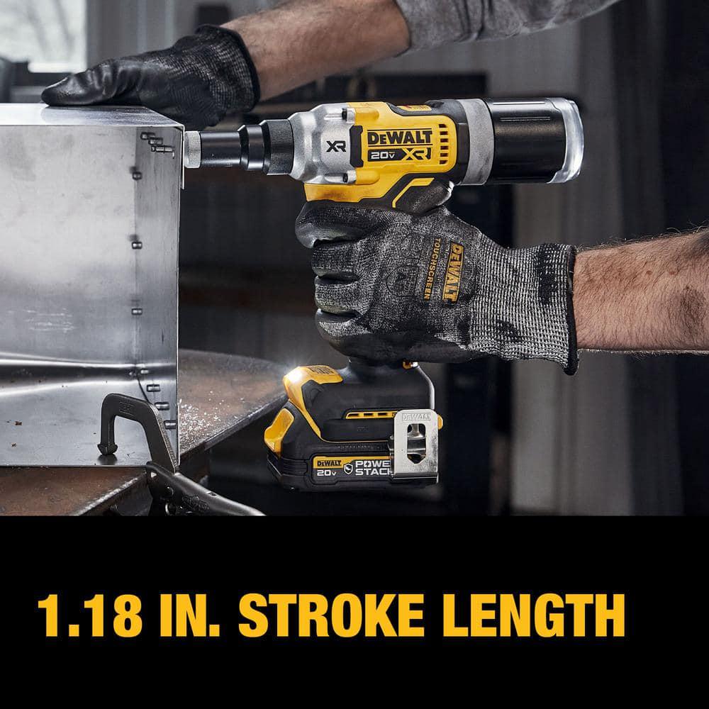 DEWALT DCF414GE2 20V MAX XR Brushless Cordless 1/4-in Powerstack Rivet ...