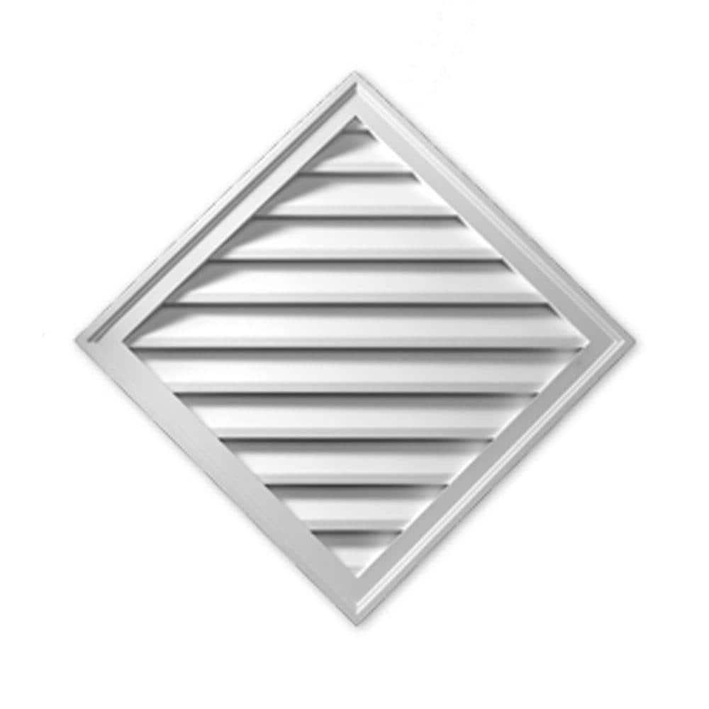 24 in. x 24 in. Diamond White Polyurethane Weather Resistant Gable Louver Vent 24 in. x 24 in. Diamond White Polyurethane Weather Resistant Gable Louver Vent