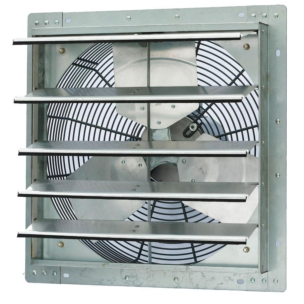 3852 CFM Silver Electric Powered Gable Mount Shutter Fan/Vent 3852 CFM Silver Electric Powered Gable Mount Shutter Fan/Vent