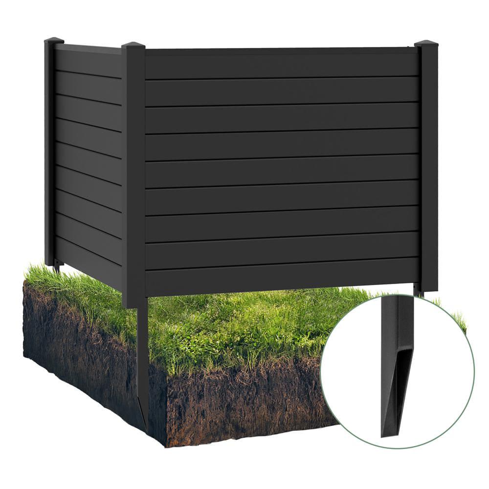 HONEY JOY Black Vinyl Privacy Fence Panel & Trash Enclosure
