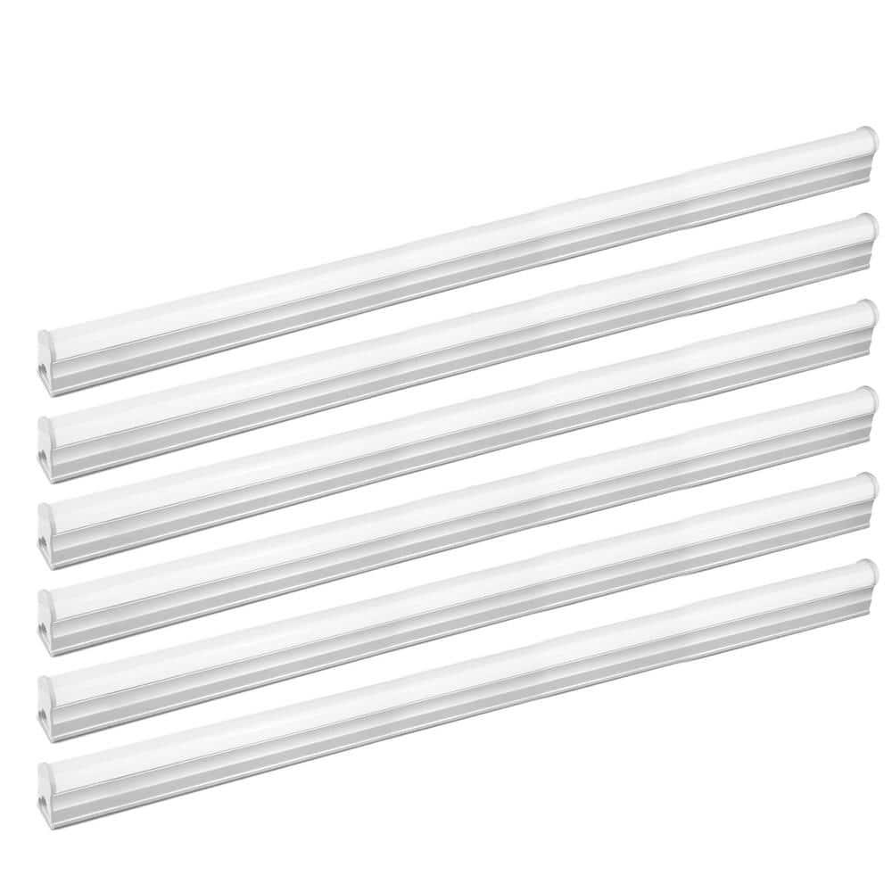 WYZM 4 ft. 80-Watt Equivalent LED White T5 5000K ETL Listed, Linkable,Ofiice Garage Shop Light 2200 Lumens(6-Pack)