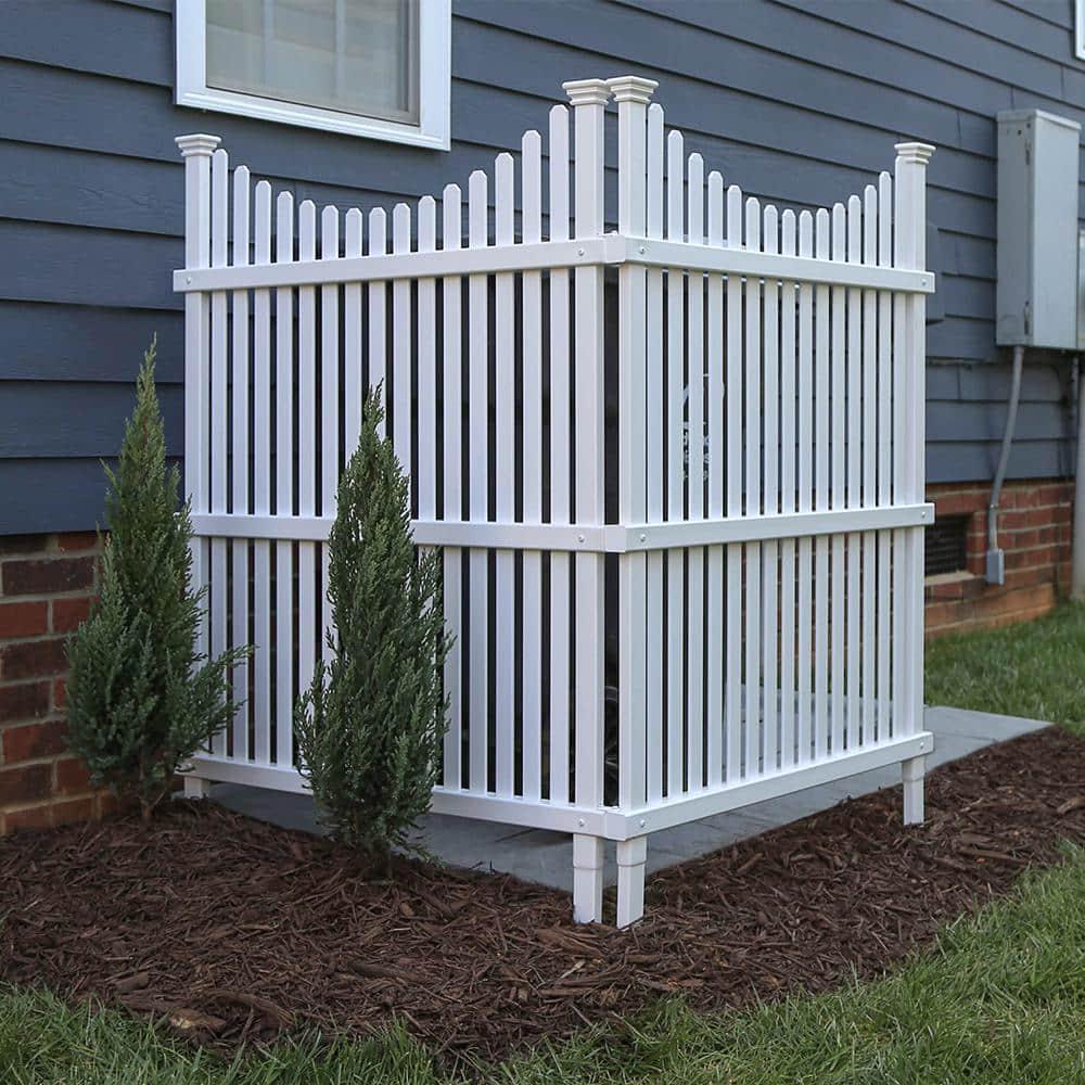 White 4ft x 3ft Vinyl Privacy Screen (2-Pcs) Weather Resistant Fence Panel Set