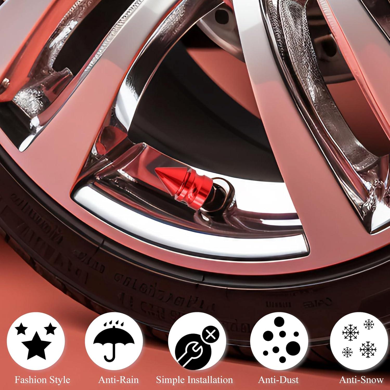 8PCS American Flag Tire Valve Stem Caps, Black Premium Alloy Wheel Valve Covers, - Picture 33 of 35