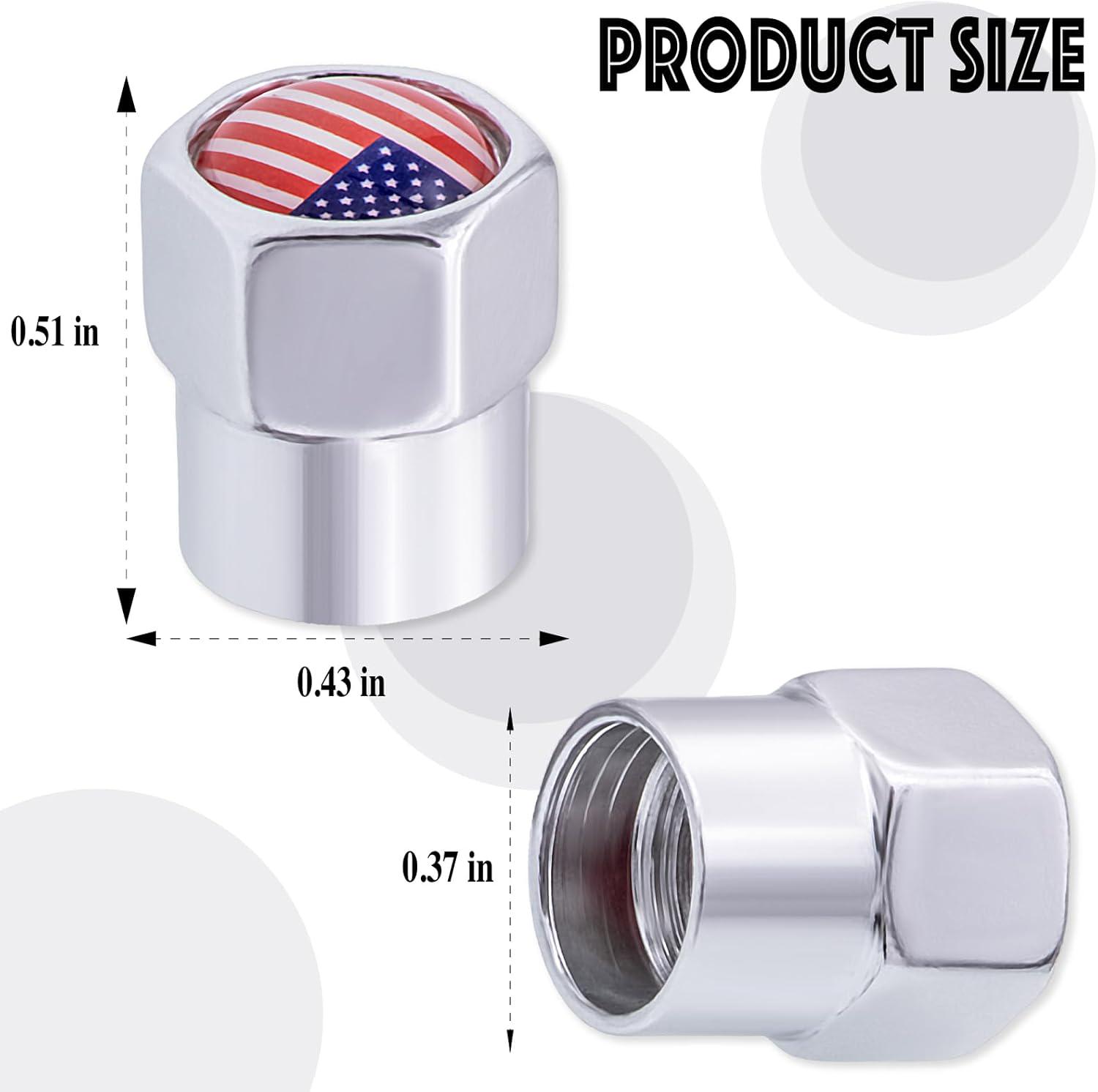 8PCS American Flag Tire Valve Stem Caps, Black Premium Alloy Wheel Valve Covers, - Picture 23 of 35