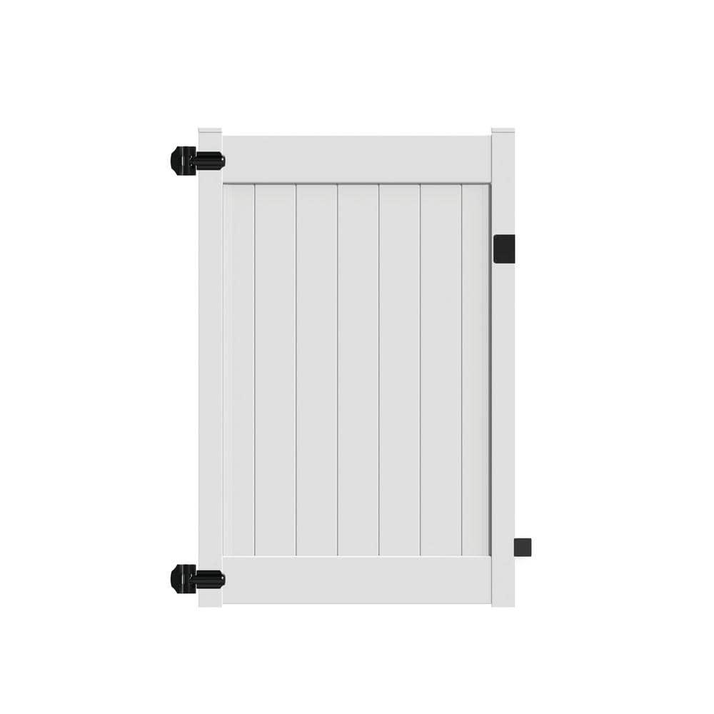 Veranda Acadia 4 ft. x 6 ft. White Vinyl Privacy Fence Gate