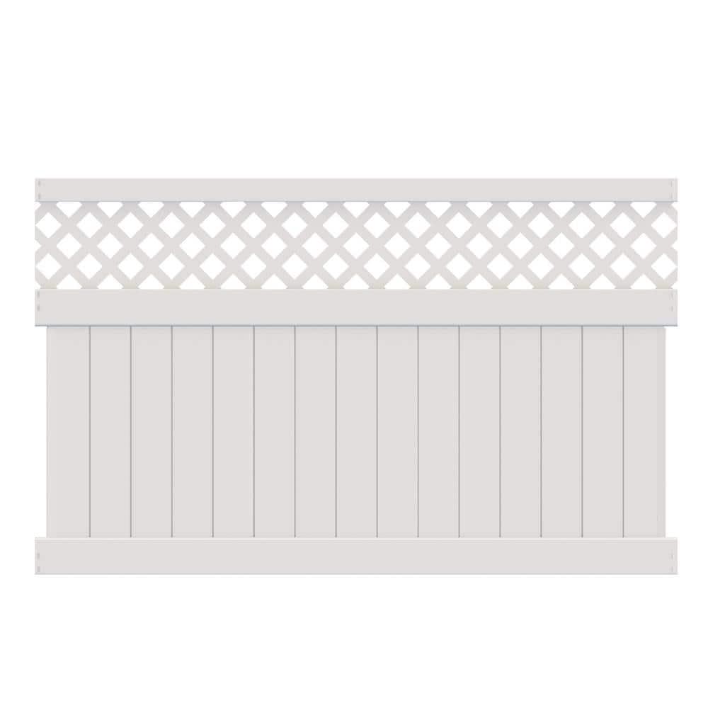 Barrette Outdoor Living Anderson 5 ft. H x 8 ft. W White Vinyl Privacy Fence Panel (Unassembled)