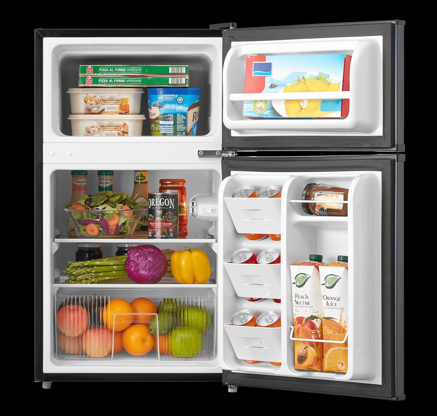 Stainless Steel Refrigerator Small Freezer Cooler Fridge Compact 3.2 cu ft. Unit