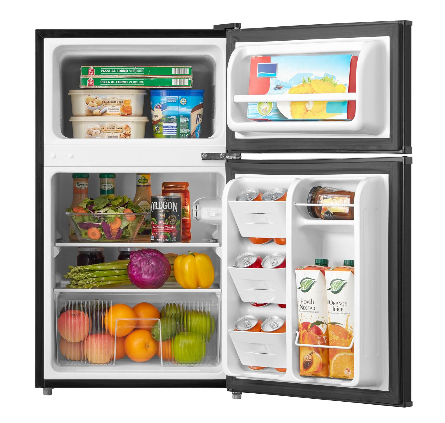 Stainless Steel Refrigerator Small Freezer Cooler Fridge Compact 3.2 cu ft. Unit