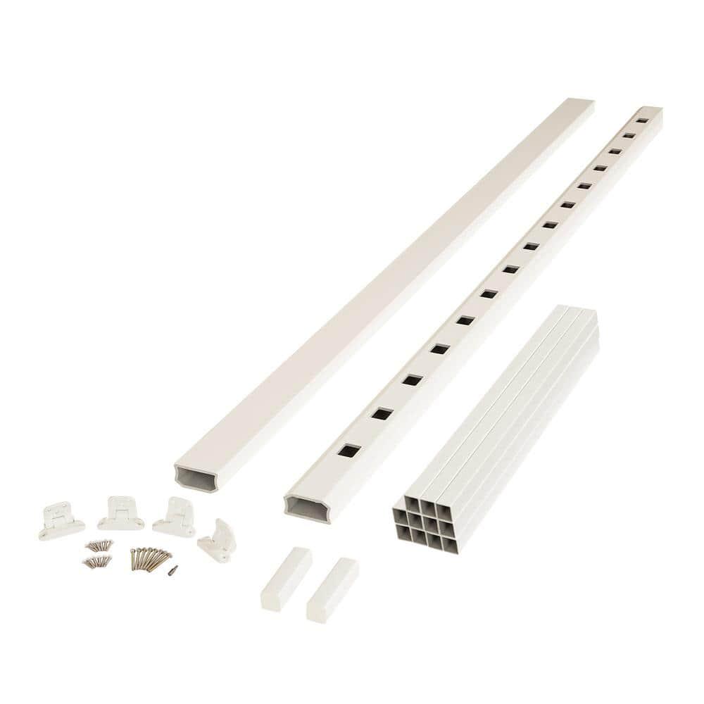 Fiberon BRIO 42 in. x 96 in. (Actual: 42 in. x 94 in.) Brown PVC Composite Stair Railing Kit w/Square Composite Balusters
