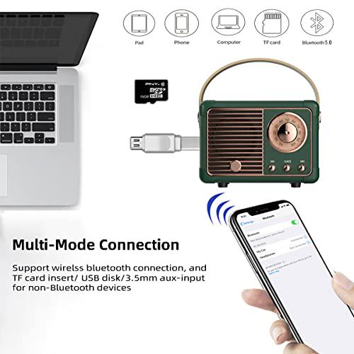 Altoparlante Bluetooth retrò altoparlante wireless portatile suono stereo cristallino - Foto 34 di 55
