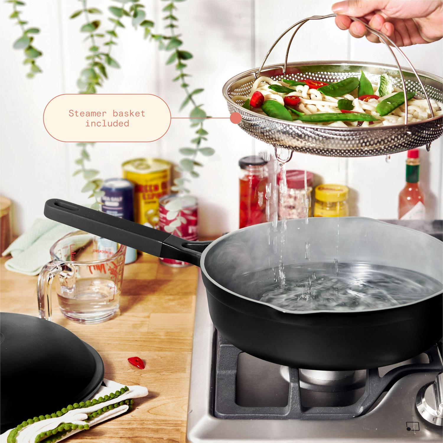 All-in-One 4 QT Hero Pan with Steam Insert 3 Pc Set CANNOT BE SHIP TO CALIFORNIA