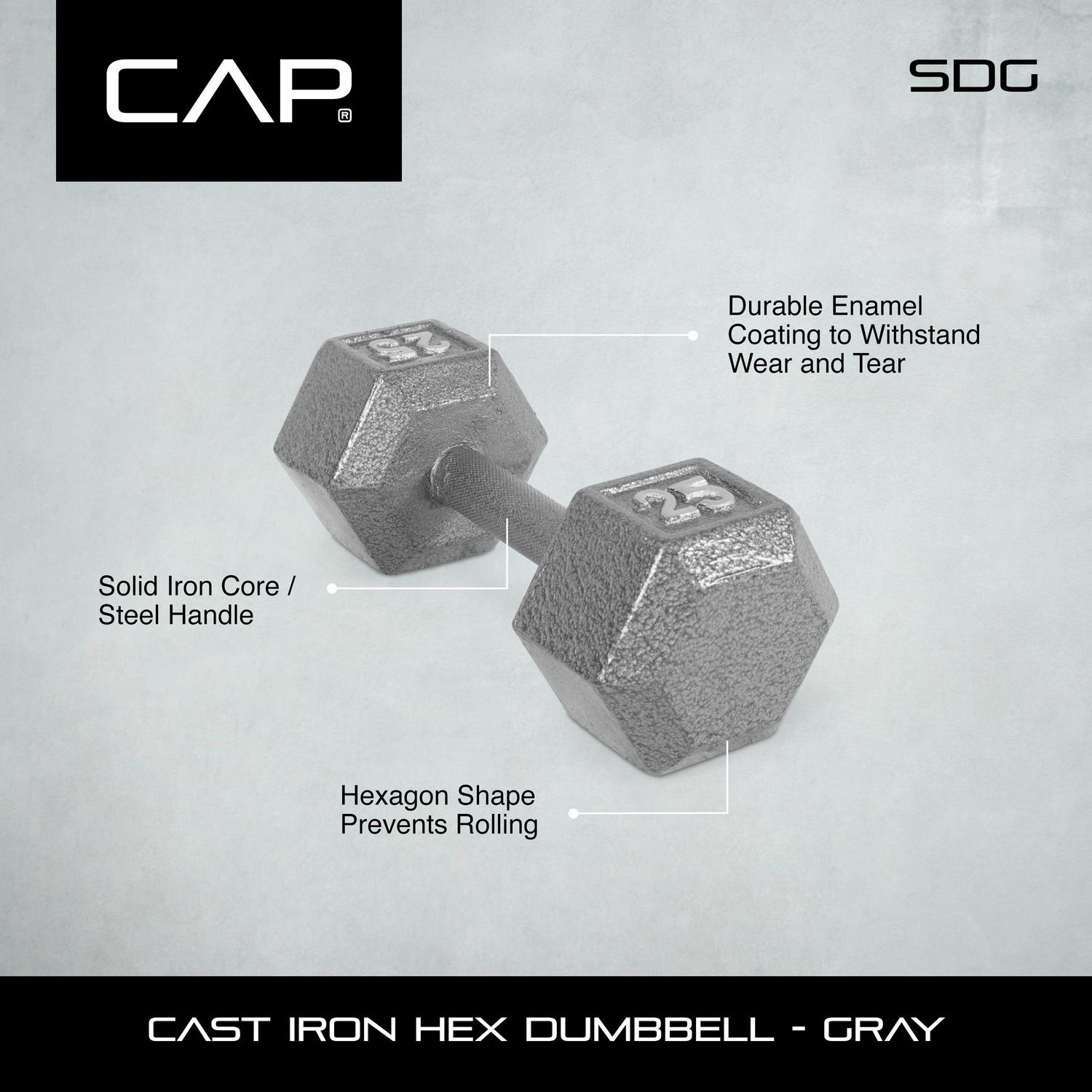 CAP Barbel Cast Iron Hex Dumbbell (Single)| Multiple Options - Bild 21 von 178