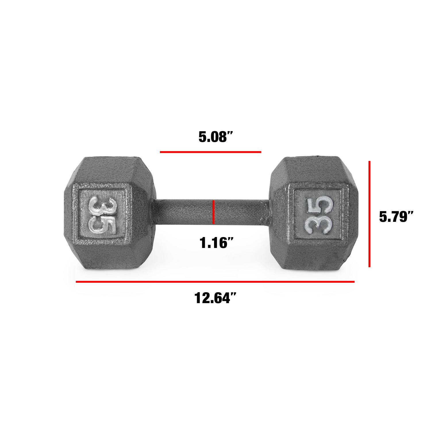 Barbell Cast Iron Dumbbell Weights, 15 / 20 / 25 Lb. Pair - Picture 35 of 65
