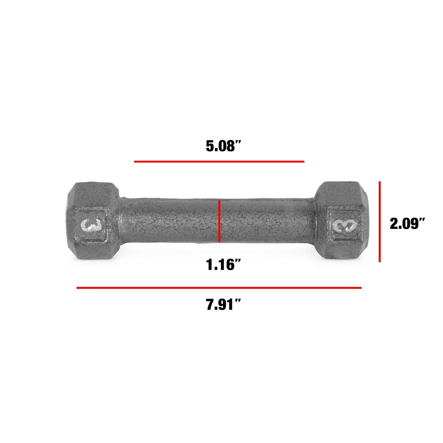 Barbell Cast Iron Dumbbell Weights, 15 / 20 / 25 Lb. Pair - Picture 43 of 65