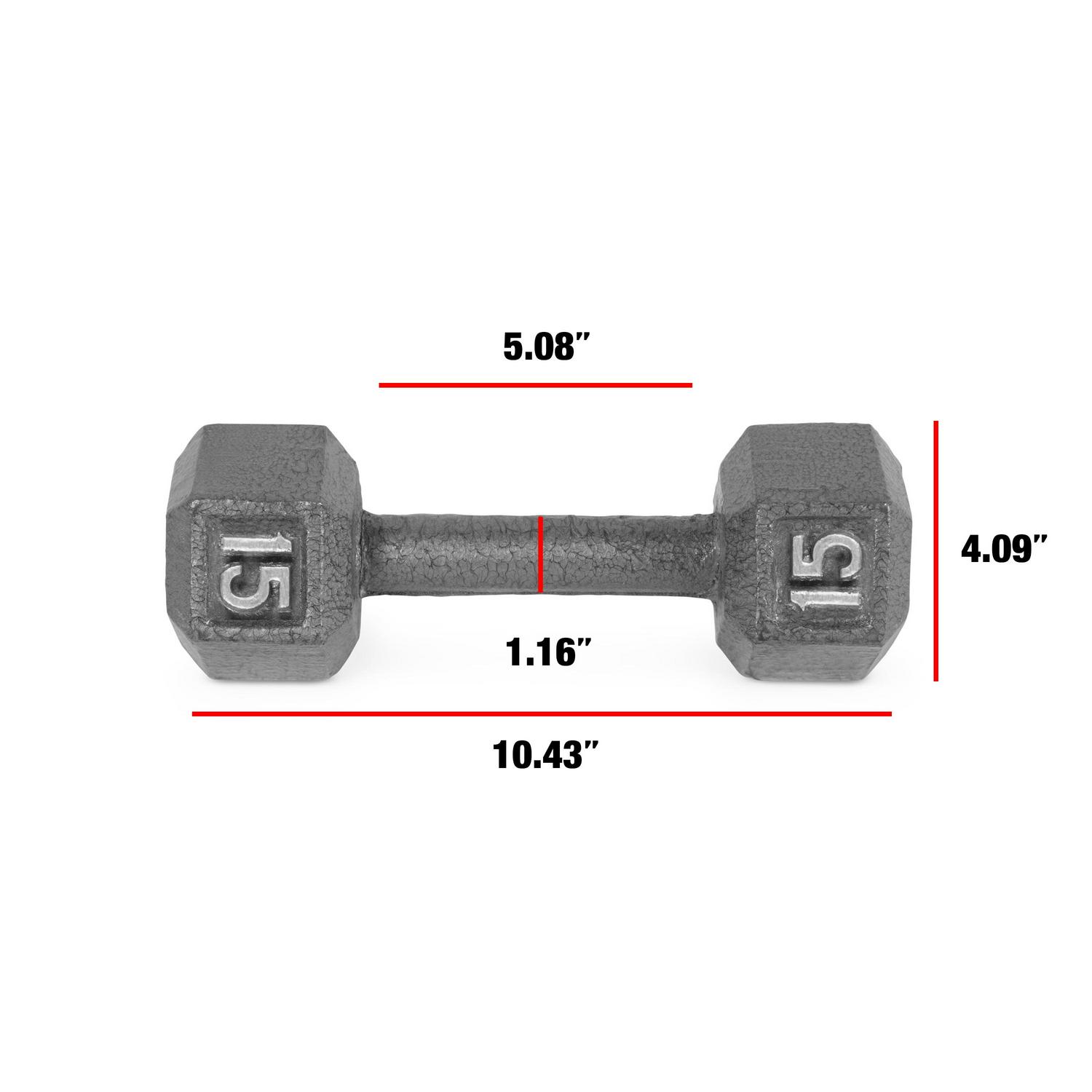 Barbell Cast Iron Dumbbell Weights, 15 / 20 / 25 Lb. Pair - Picture 59 of 65