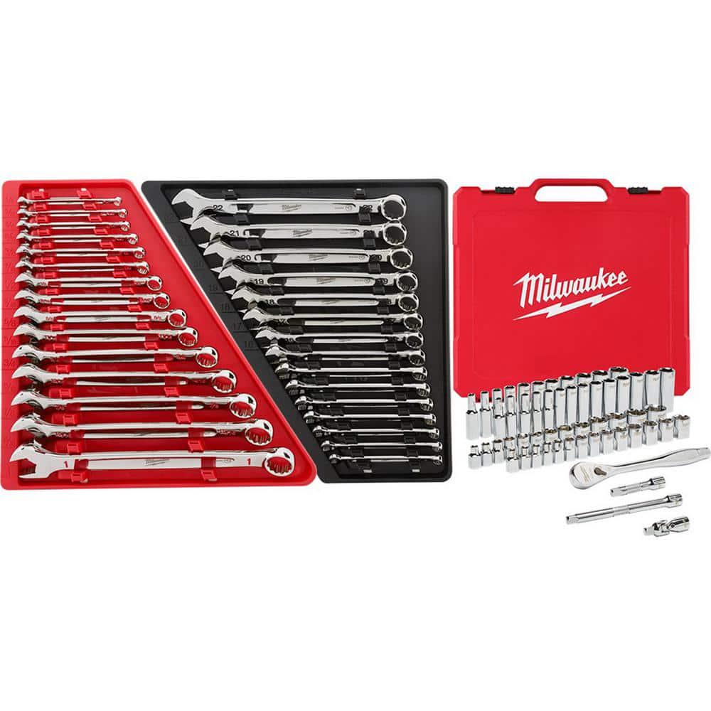 Milwaukee Combination Wrench w/ Ratchet/Socket Mechanics Hand Tool Set (86-Pcs)