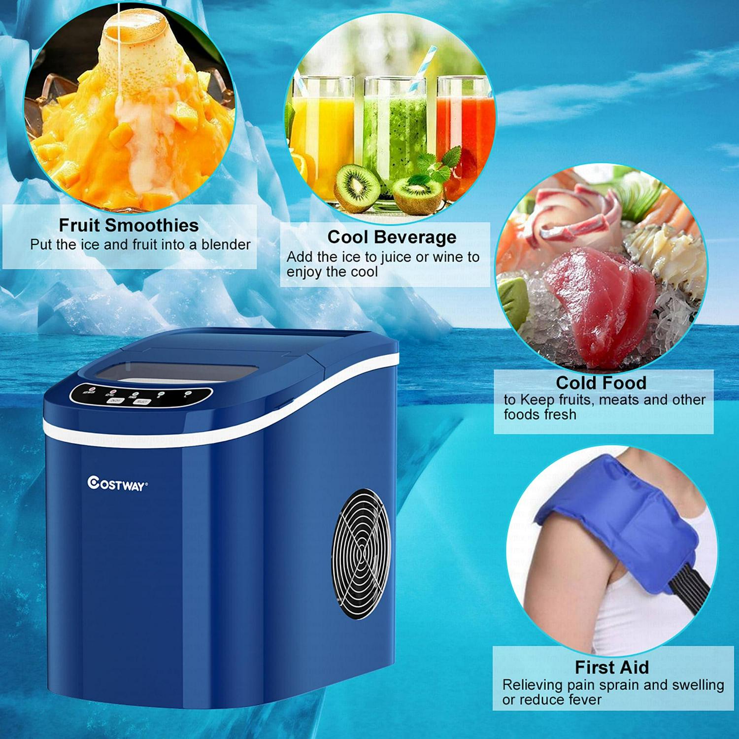 Portable Compact Electric Ice Maker Machine Mini Cube 26lb/Day