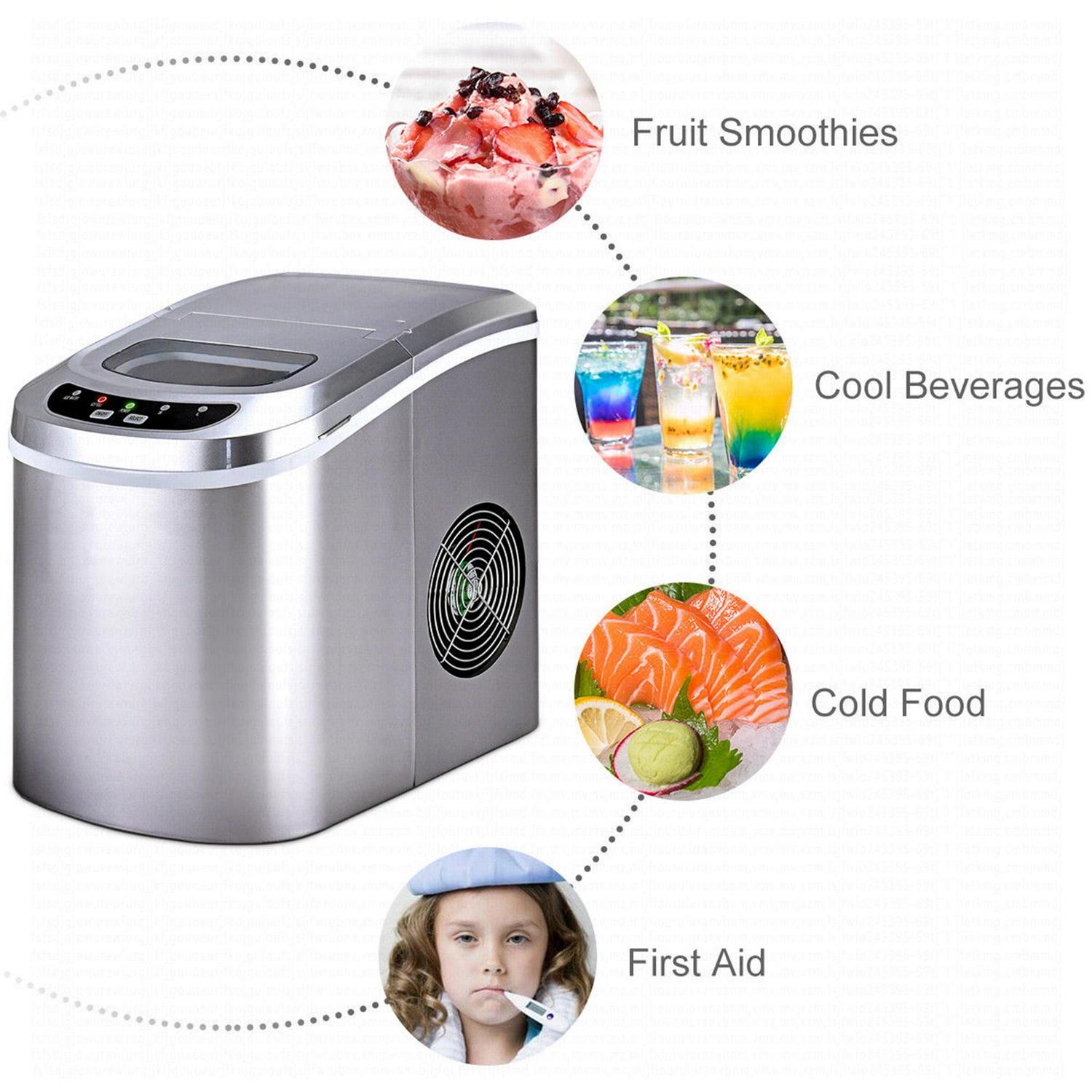 Portable Compact Electric Ice Maker Machine Mini Cube 26lb/Day