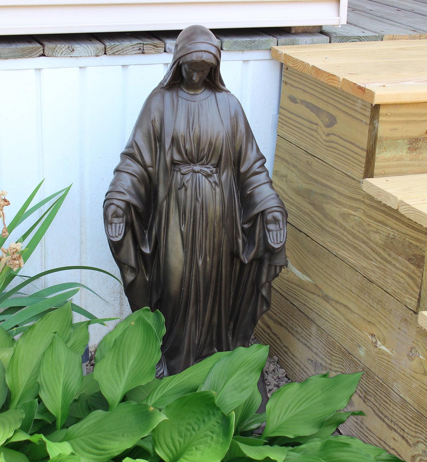 3' Tall Virgin Mary Statue Granite Outdoor Religious Garden Sculpture Lawn