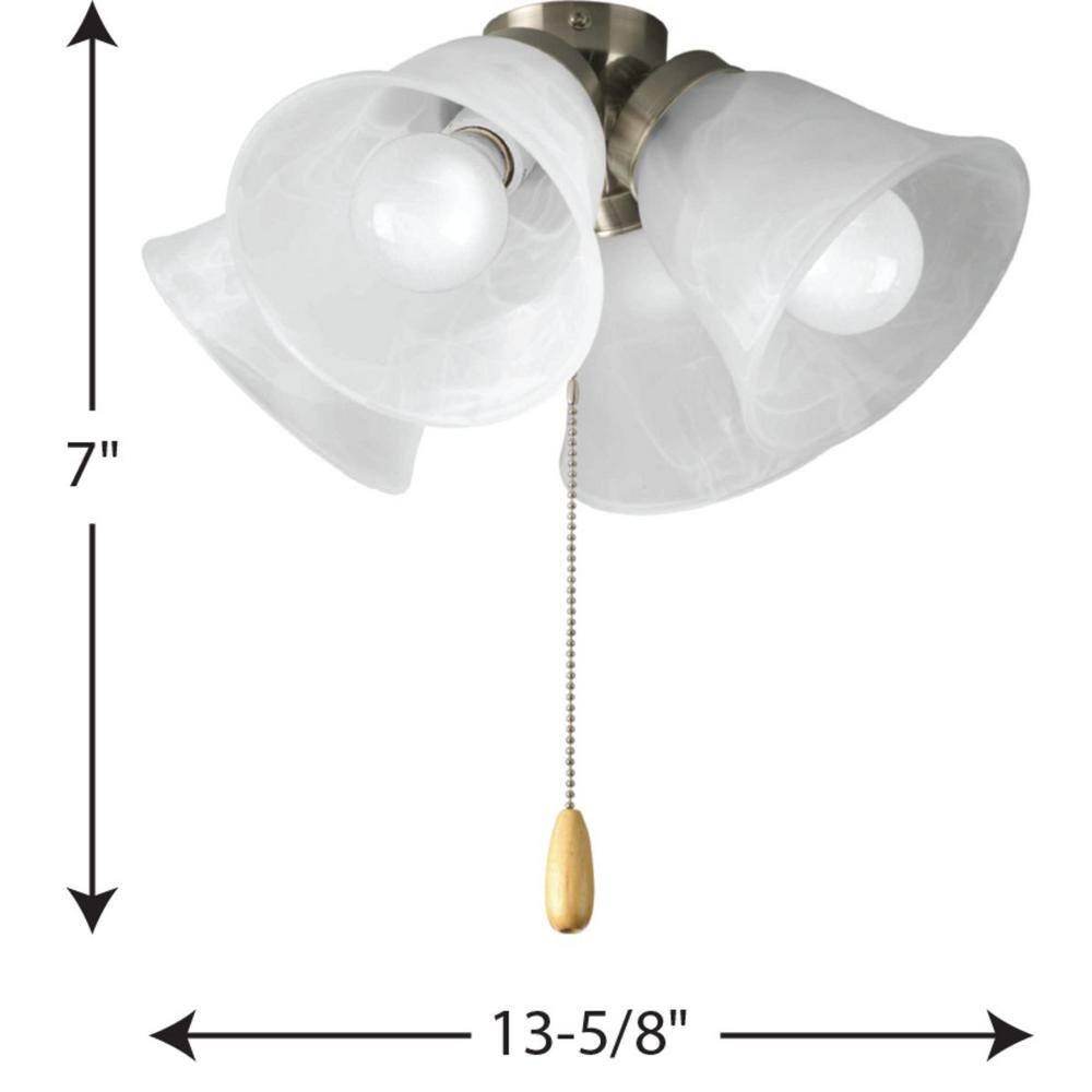 Fan Light Kits Collection 4-Light Brushed Nickel Ceiling Fan Light Kit - Picture 2 of 5